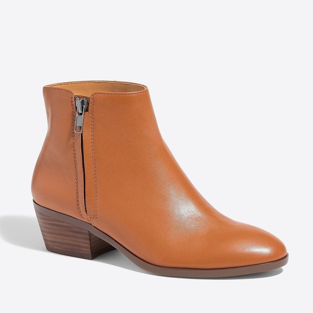 J.Crew Sz 9.5 Reagan Leather Ankle Boots Brown‎ Leather Booties Women's G7871
